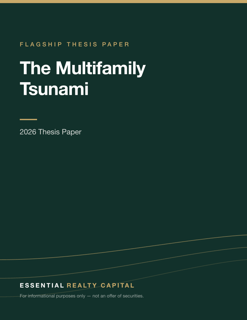 Report cover: The Multifamily Tsunami — 2026 Thesis Paper by Essential Realty Capital